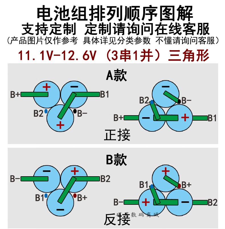 动力18650充电锂电池组可定制3串联12v手电钻电动工具大容量电芯10节