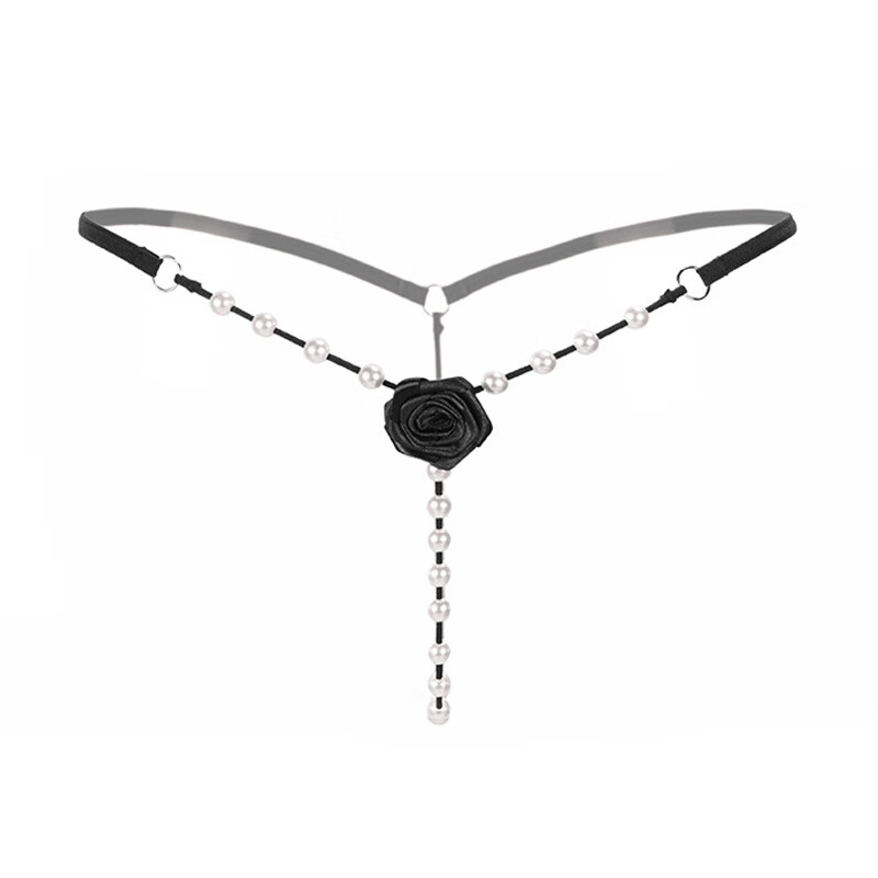 叶子媚珍珠内裤女大颗粒按摩私处日系诱惑珍珠刺激丁字裤透明t裤红色