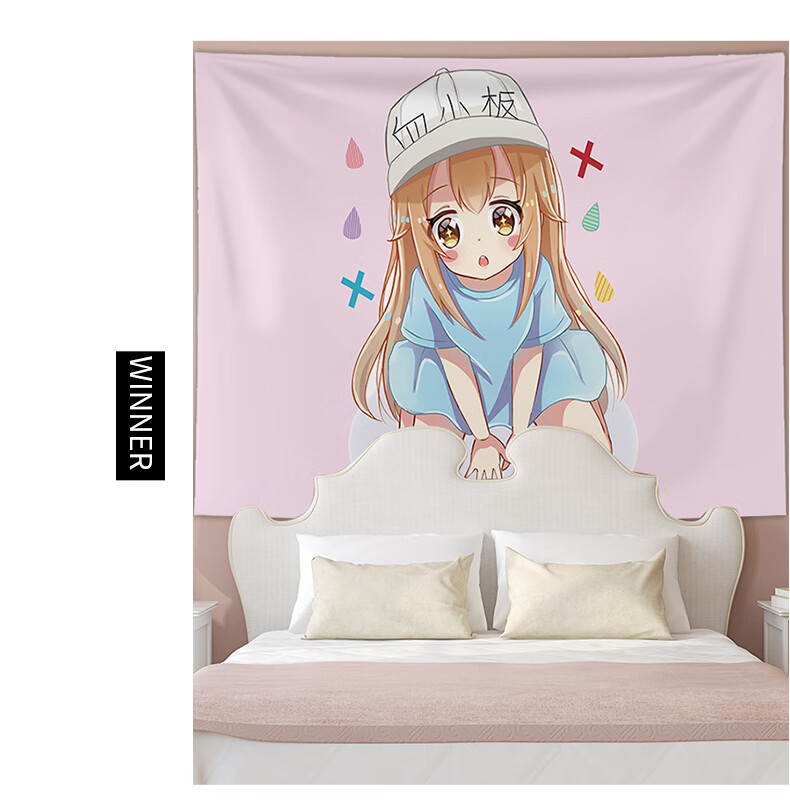 背景布ins风挂布血小板卡通动漫挂毯网红可爱少女心房间装饰墙布