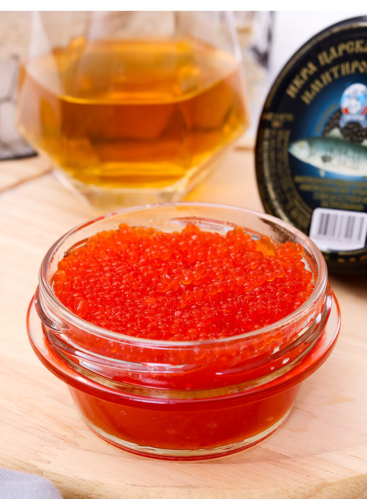 新日期鱼子酱俄罗斯进口鱼籽寿司专用大马哈鱼籽即食日料瓶装105g