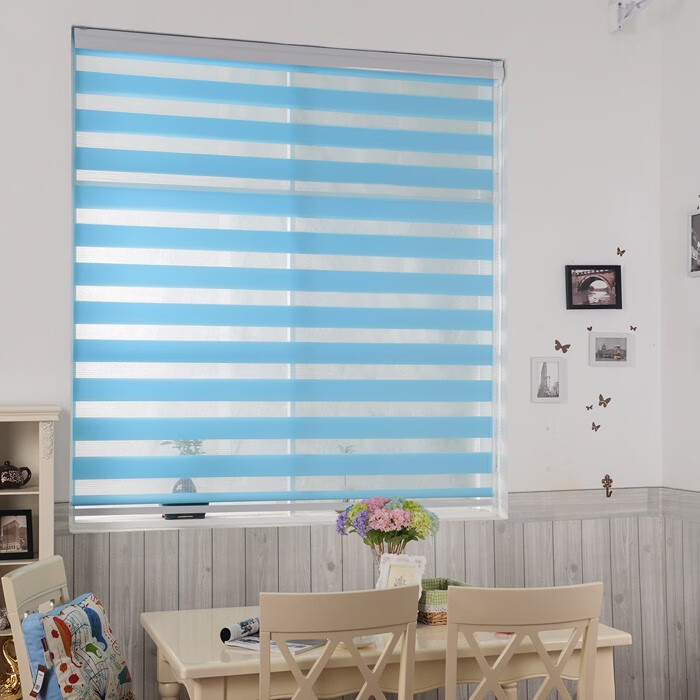 加厚韩式双层柔纱帘卷帘百叶窗帘遮光遮阳卫生间阳台飘窗客厅成品