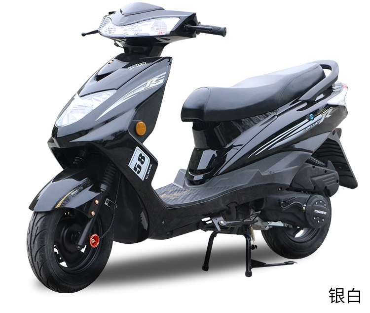 国四电喷摩托车整车迅鹰125cc可上牌燃油踏板车女士助力省油全新黑色