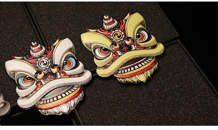 国潮反光车贴国潮醒狮个性创意改装装饰贴纸中国风舞狮车身电动摩托车