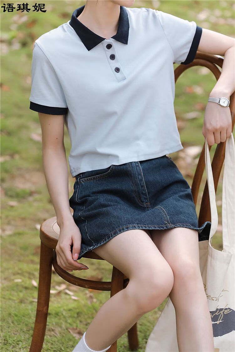 语琪妮夏天polo衫短袖t恤少女夏季2022新款初中生女生高中生大学生