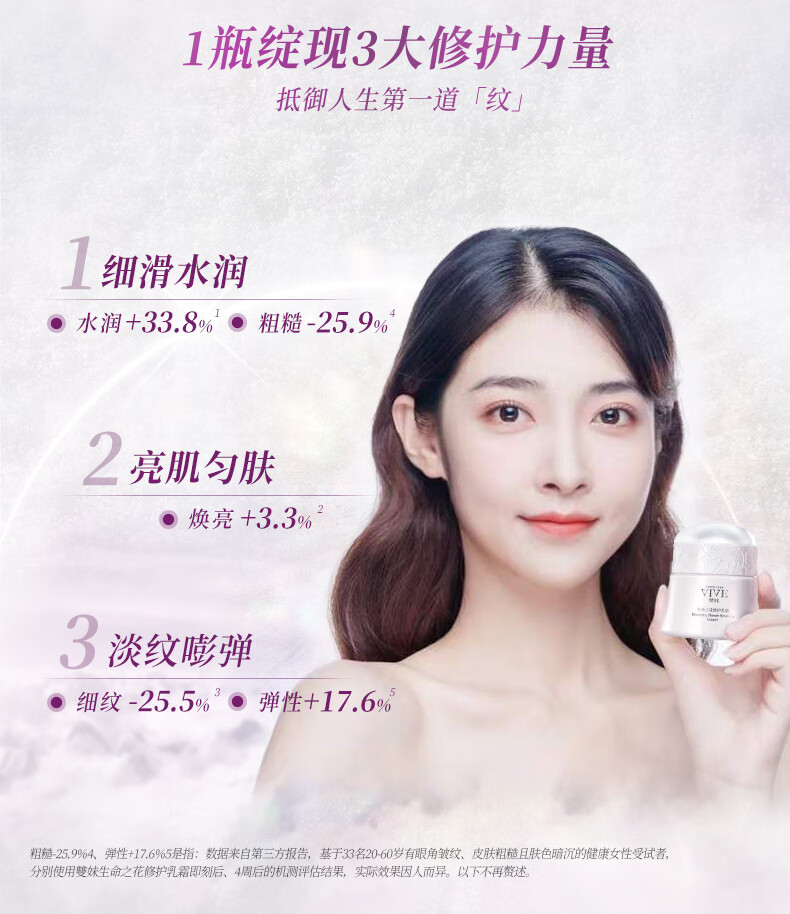 双妹（VIVE）生命之花修护乳霜抗初纹面霜紧致光滑淡纹亮肌面霜女 生命之花修护乳霜7g