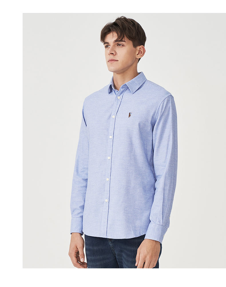 polo sport 衬衫男 商务休闲长袖衬衫 2020秋季男士时尚上衣 蓝色 c