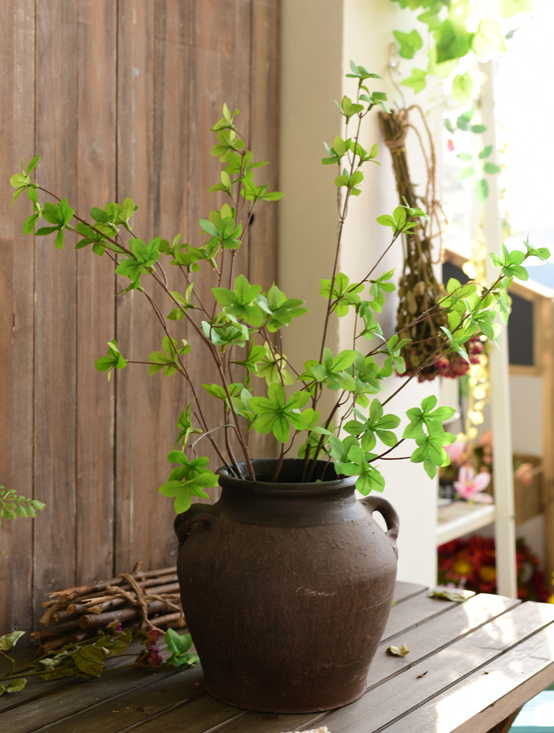 北欧田园仿真植物绿植叶子装饰插花摆件客厅餐桌绿色植物花艺套装20cm