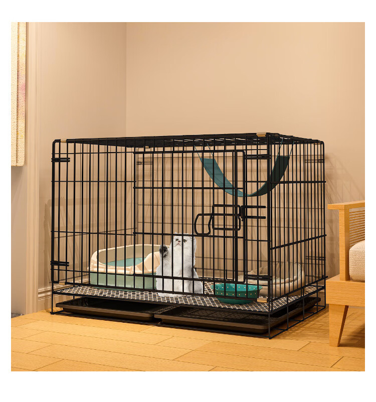 抖音同款京速达启萌先生猫笼子小型室内家用折叠养猫咪带厕所一体不