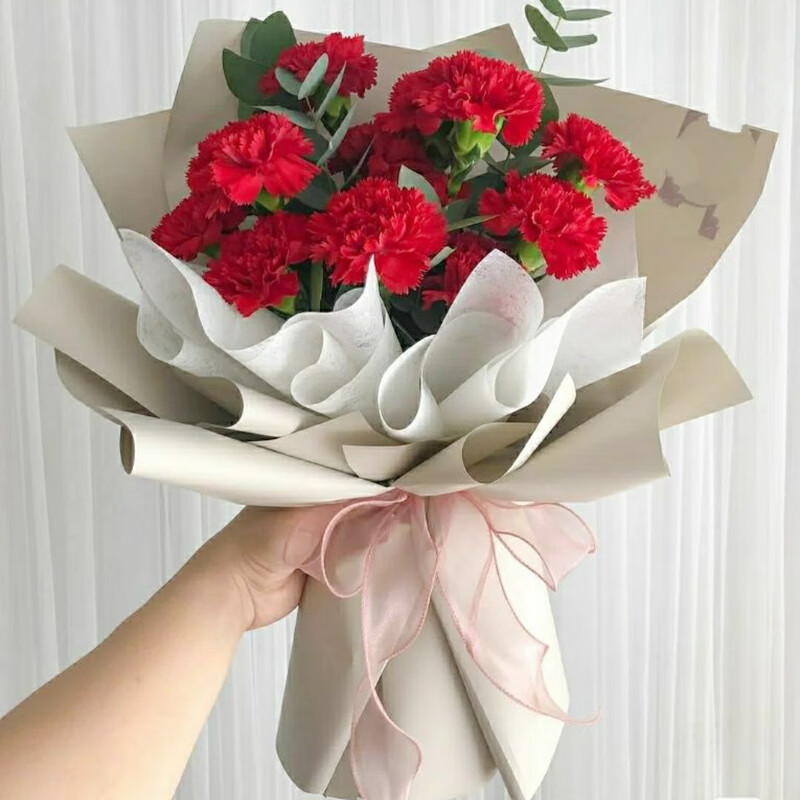 母亲节康乃馨小花束鲜花玫瑰向日葵单支上海同城速递配送花店七夕9朵