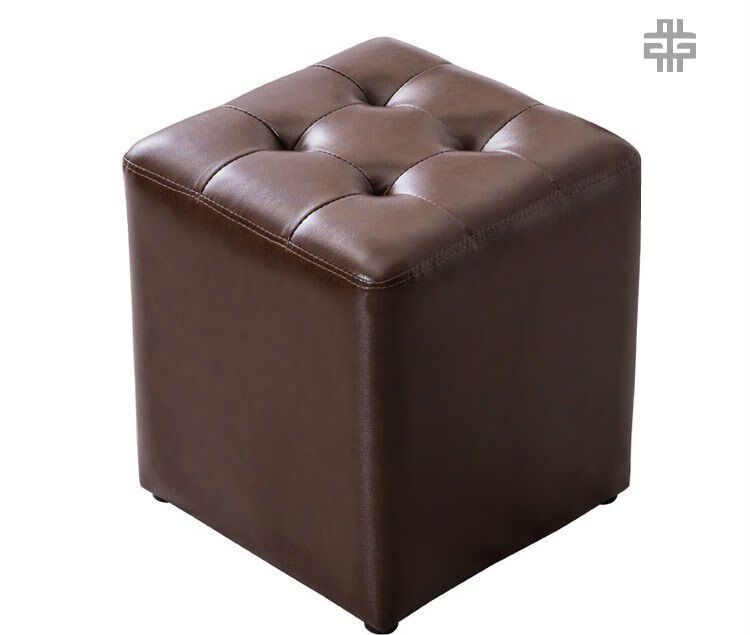 真牛皮皮凳子欧式皮墩沙发凳方凳客厅茶几矮凳家用坐墩换鞋凳圆凳浅