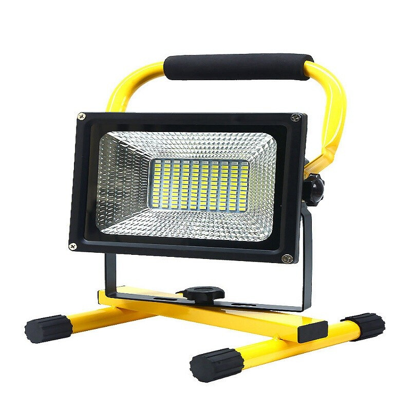 led充电投光灯 手提式户外照明灯移动工地防水应急便携探照灯 80灯珠