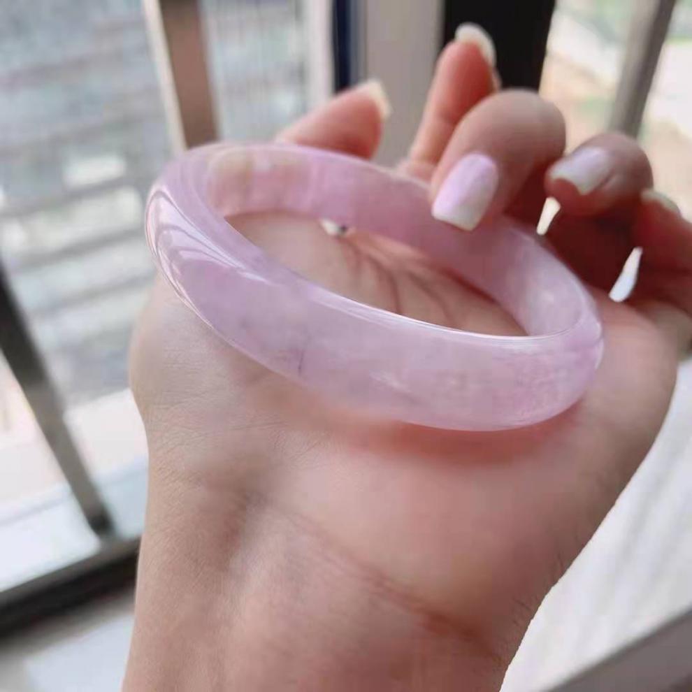 な【京选60精品老品牌款 原生态紫锂辉手镯 粉紫水晶镯子薰衣草丁香