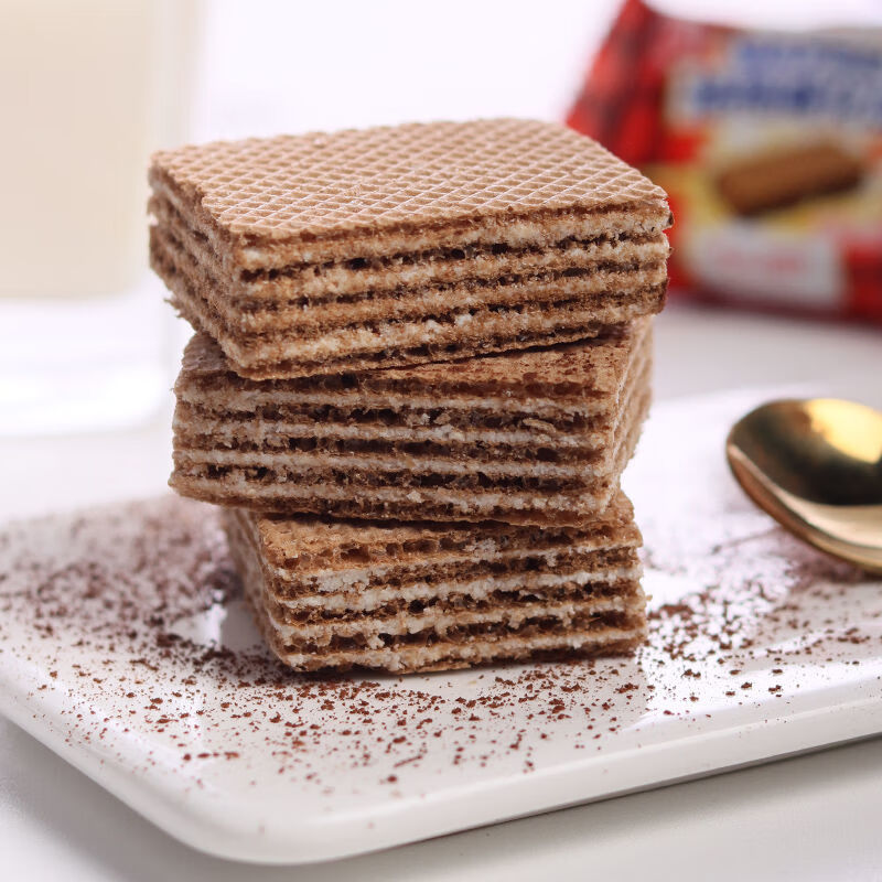 威化饼干早餐充饥夜宵小吃休闲零食整箱散装独立包装巧克力威化饼60包