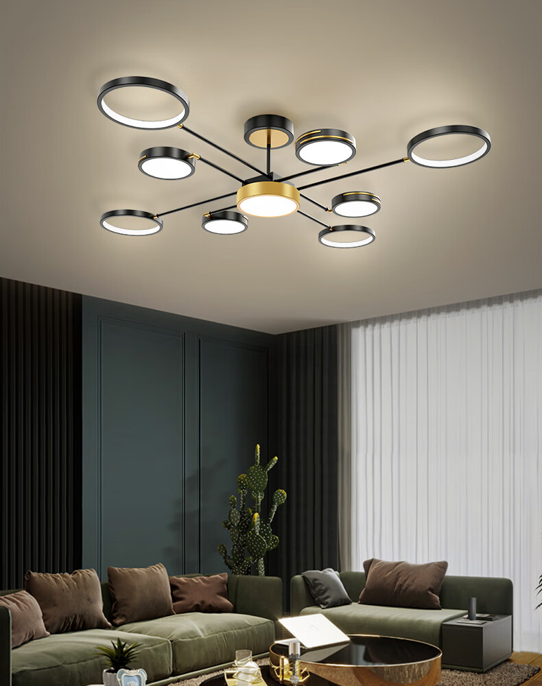 2020年客厅吊灯简约现代大气家用时尚轻奢全屋北欧灯具套餐 套餐8