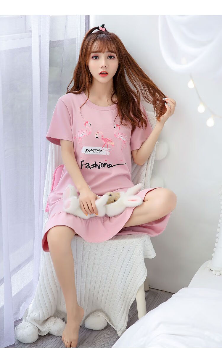 小个子睡衣夏天居家服女很好看的睡衣短袖棉修身较小矮个子女生小码