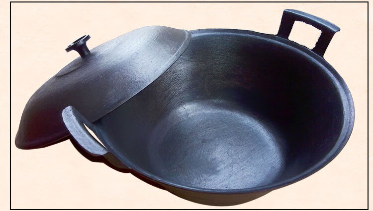 传统铁锅老式汤锅大炖锅炖煲汤煲加厚加深生铁铸铁无涂层32cm老式汤锅