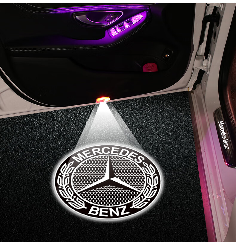 奔驰迎宾灯原厂新case级c200e300glc260l车门镭射灯glb改装氛围glcgla