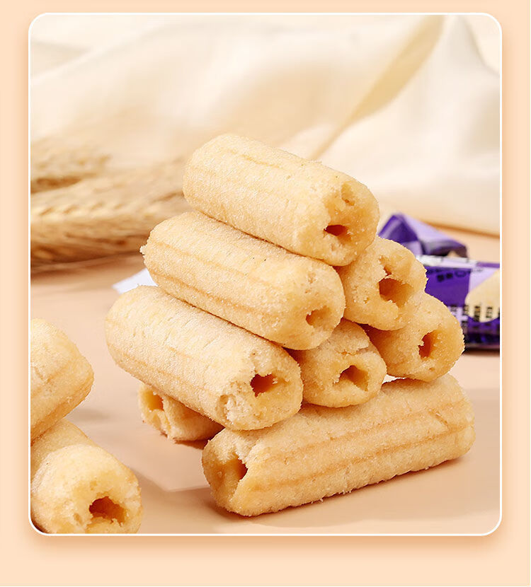 非油炸夹心米果棒糙米卷风味零食小吃的米饼能量棒整箱装蛋黄味买30根