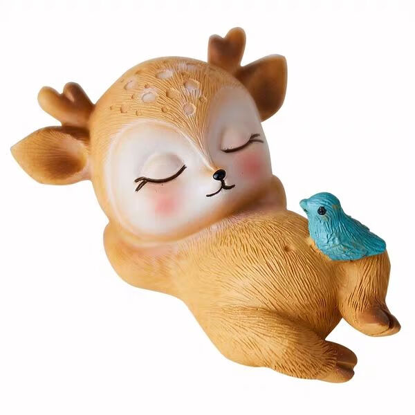 玖维娅上新款北欧风可爱卡通动物梅花鹿小摆件办公室客厅电视柜家居