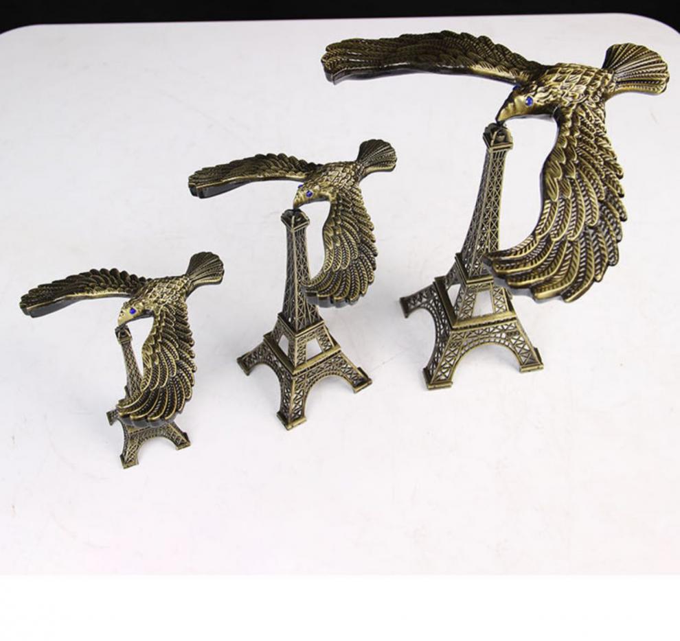 平衡鸟摆件合金平衡鹰金属不倒翁科幻旋转平衡鹰金色小号