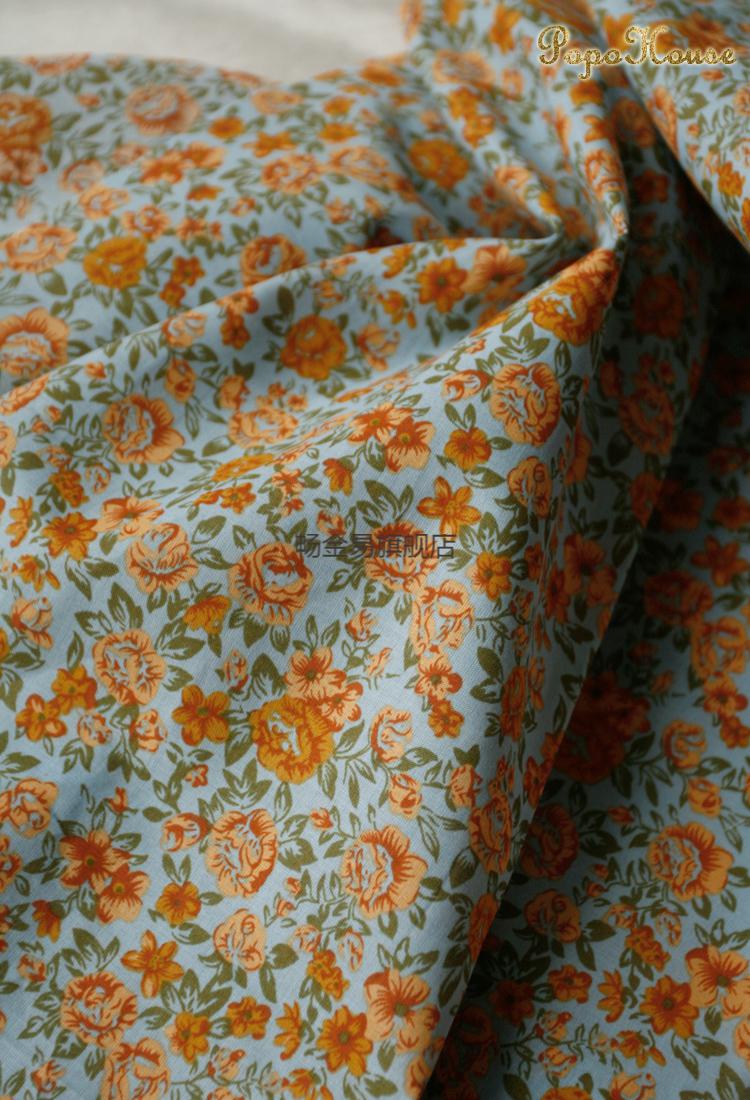 popohouse夏季高支薄透9088韩版小碎花纯棉布料连衣裙服装面料diy