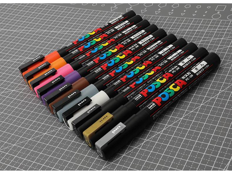 uni丙烯马克笔三菱posca pop海报水性广告笔马克笔套装学生绘画动漫