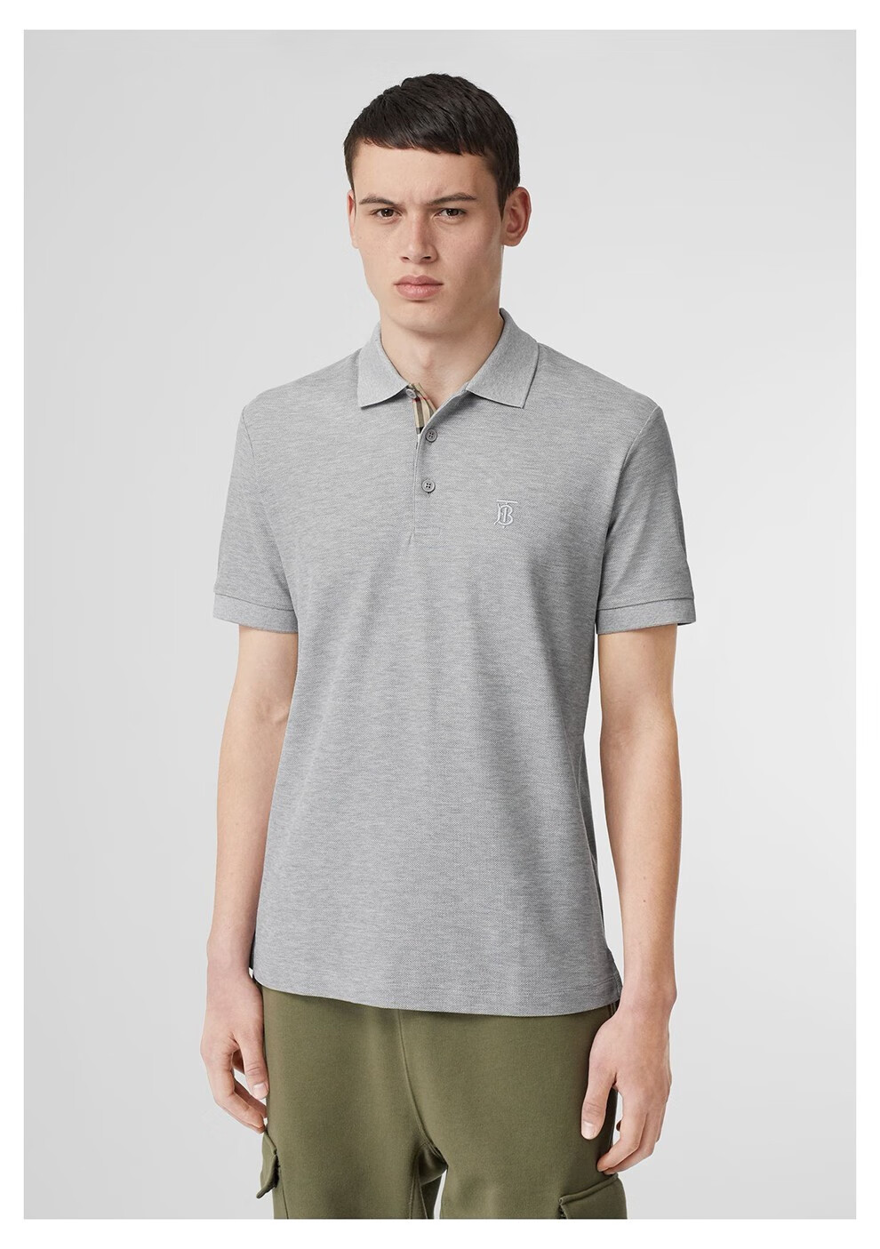 burberry 巴宝莉男装 新款棉质tb标识图案珠地网眼布翻领t恤时尚男士