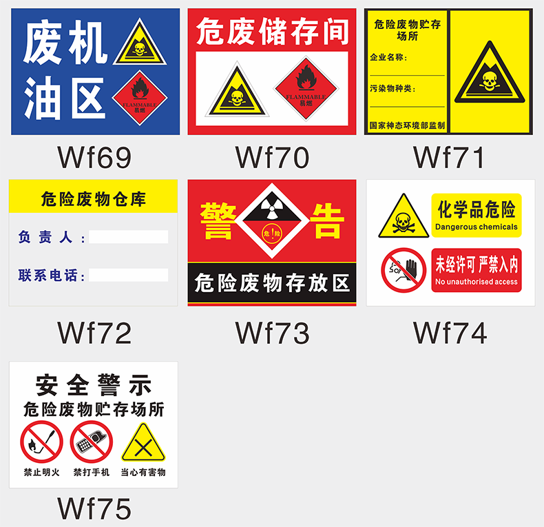 储存间环保有毒危废标签警示牌危险废物标识铝标识标志牌 废机油桶