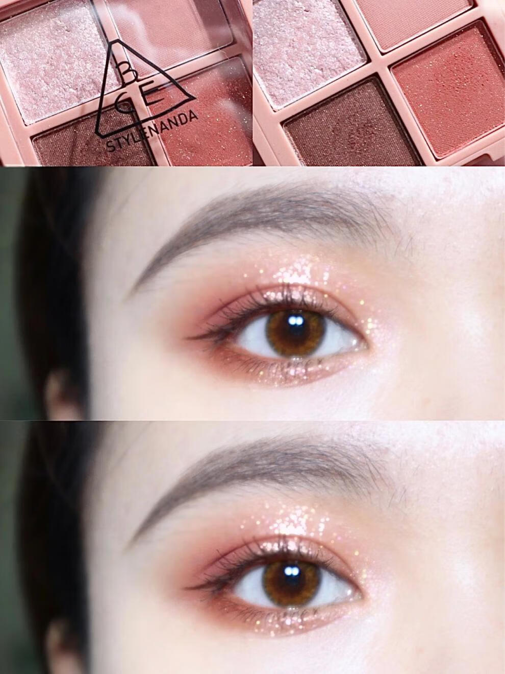 韩国3ce眼影盘九色四色哑光 拿铁大地色玫瑰珠光overtake 四色