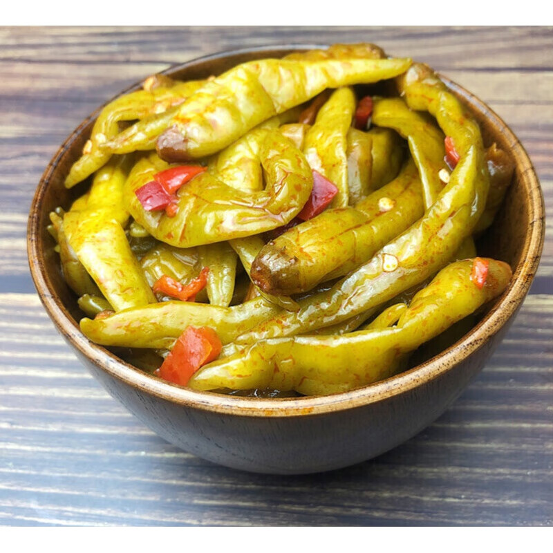 腌辣椒下饭菜农家自制新鲜酱青尖椒香辣手工腌制辣瓶装400g咸菜