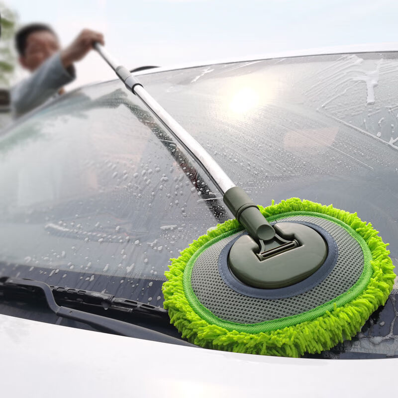 大货车洗车油拖把加粗加厚汽车擦车除尘刷洗车拖把不伤汽车长柄伸缩