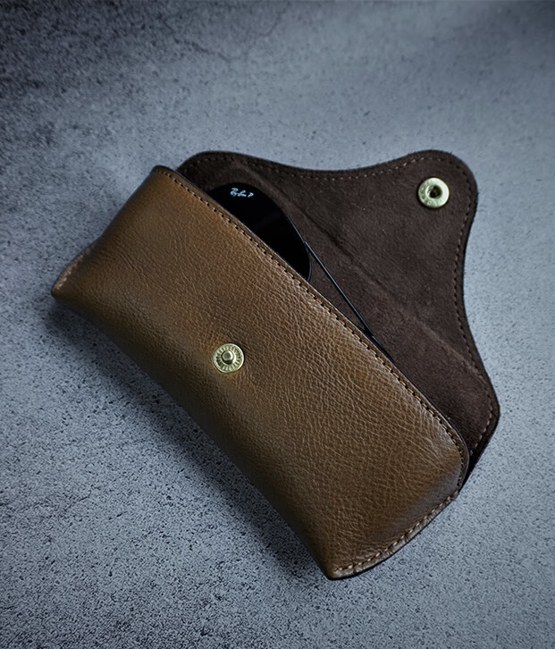 霜魄 雷朋太阳镜眼镜盒手工牛皮雷朋rayban抗压墨镜盒防压眼镜盒飞行