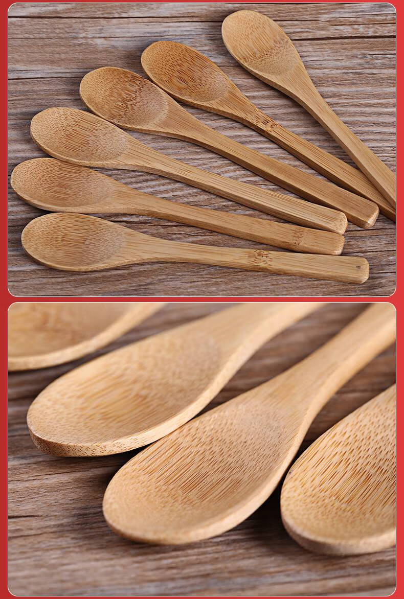 咖啡勺一次性 竹勺竹制木勺子咖啡勺一次性迷你小勺子创意家用蜂蜜勺