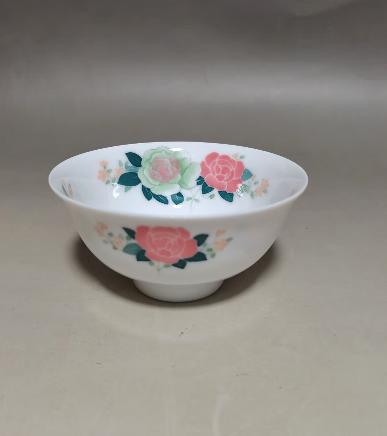 醴陵瓷器 醴陵陶瓷釉下五彩手绘四季花卉毛瓷碗撤柜一级品5寸 饭碗sn