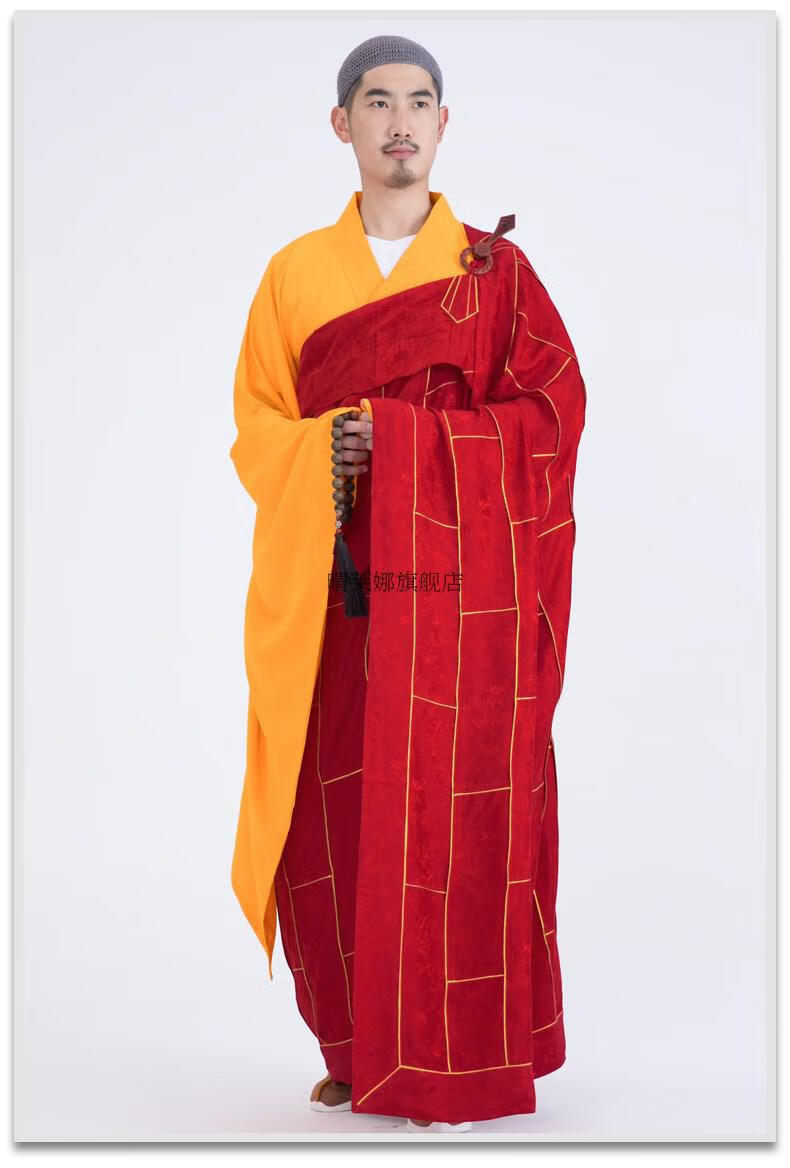 袈裟真丝弘通专注品质祖衣袈裟僧衣服男僧服女法衣法会和尚服僧袍红色
