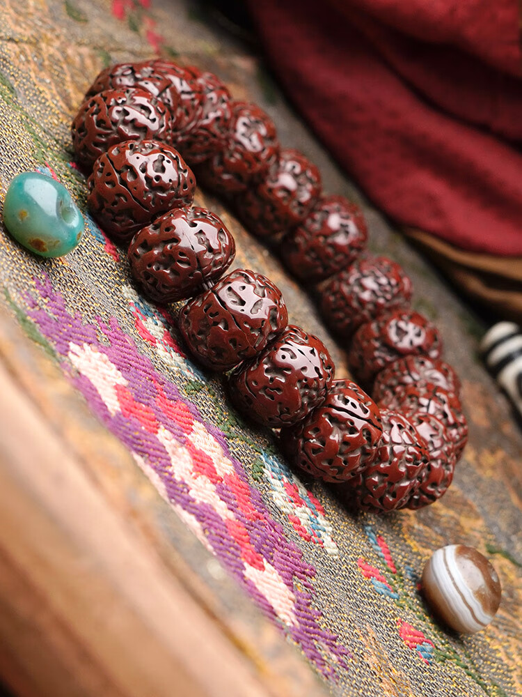 晗遐 藏式玉化老金刚菩提手串文玩男士尼泊尔包浆成品手持大菩提子