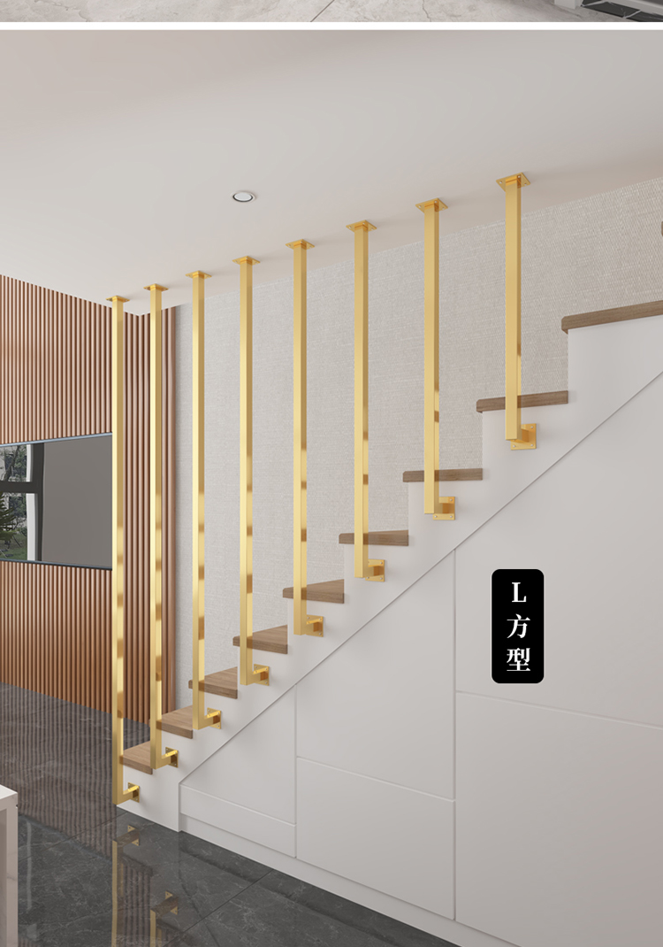 铁艺楼梯扶手简约现代防护栏杆室内创意阁楼别墅围栏北欧复式家用圆管