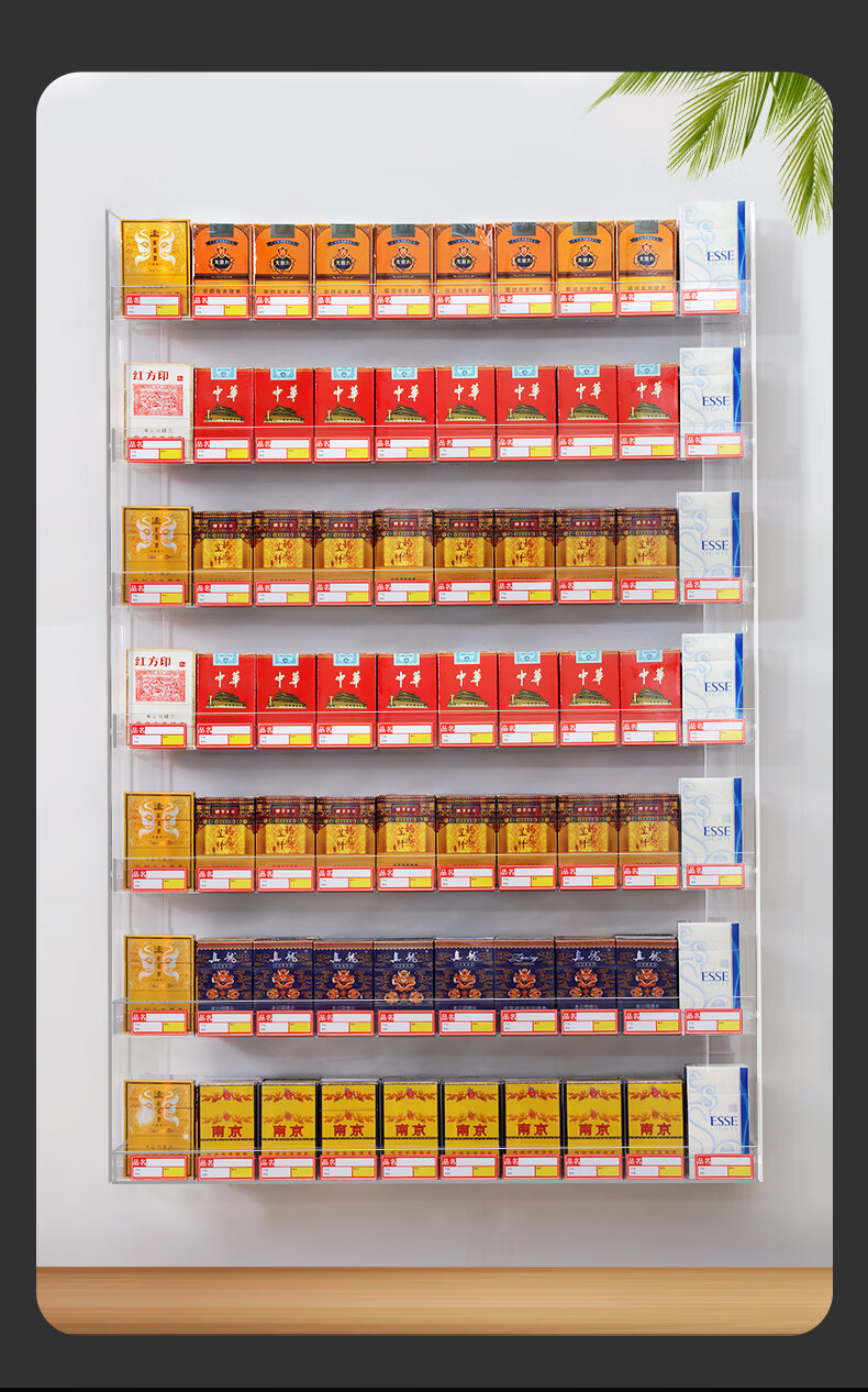 亚克力烟柜展示柜挂墙式烟架子超市小型摆烟架便利店口香糖小货架 3包