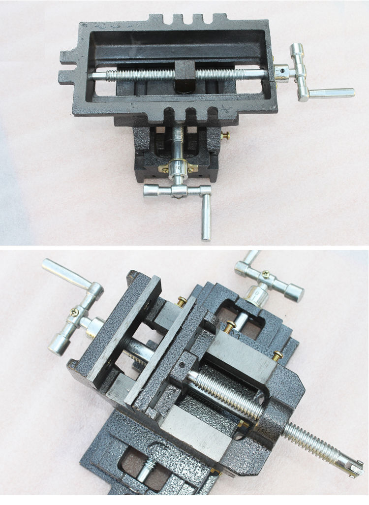 ouio小台钳工作台家用重型精密十字平口钳台钻台虎钳十字钳5寸6寸8寸3