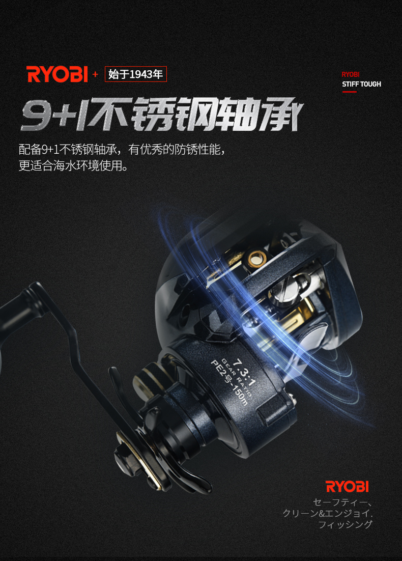 Ryobi利优比基点数显水滴轮9 1轴高速防水路亚轮夜钓背光计数鱼线轮基点数显水滴轮右手型 图片价格品牌报价 京东