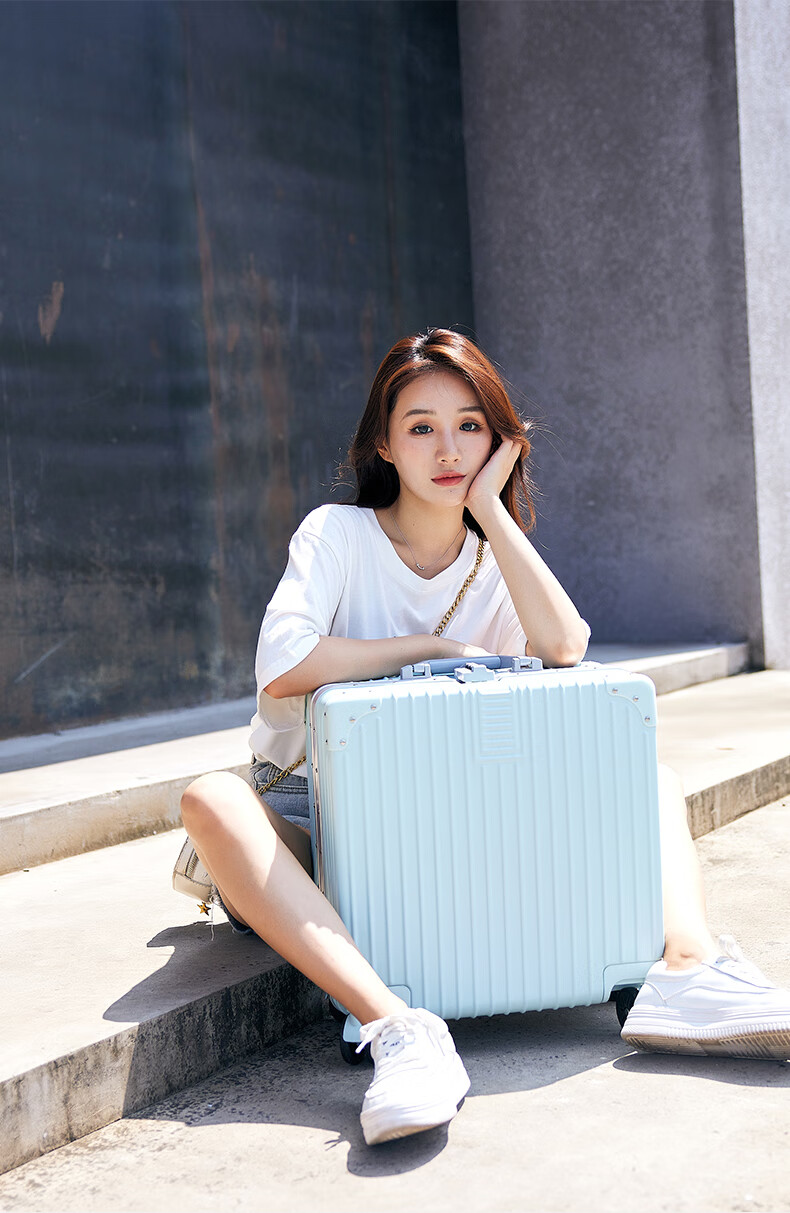 hdck行李箱女20英寸小型登机箱日系旅行密码箱子轻便18英寸学生铝框