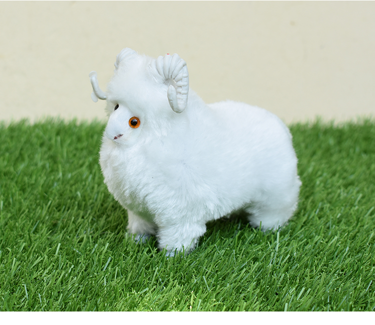 仿真绵羊小绵羊可爱摆件仿真羊儿童毛绒玩具仿真动物玩偶公仔模型 3号