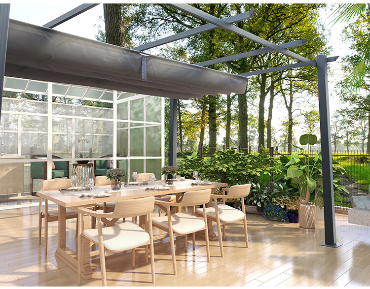 庭院户外葡萄架遮阳棚室外铝合金凉亭花园雨棚别墅停车汽车棚 3*3爬藤