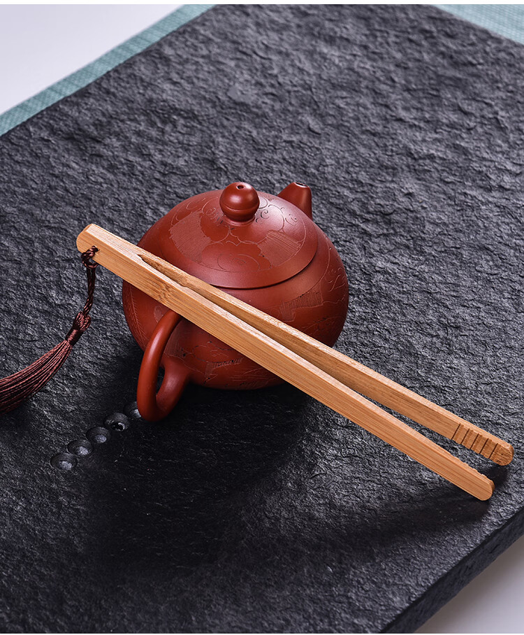 茶夹竹制茶夹子茶叶夹子茶镊子功夫茶茶具配件夹 大号绑绳茶夹 x 3【