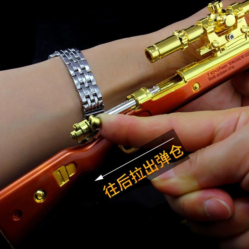 玩具枪儿童scar突击步抢模型11镀金属大号抛壳金属鲨鱼98k枪模摆件