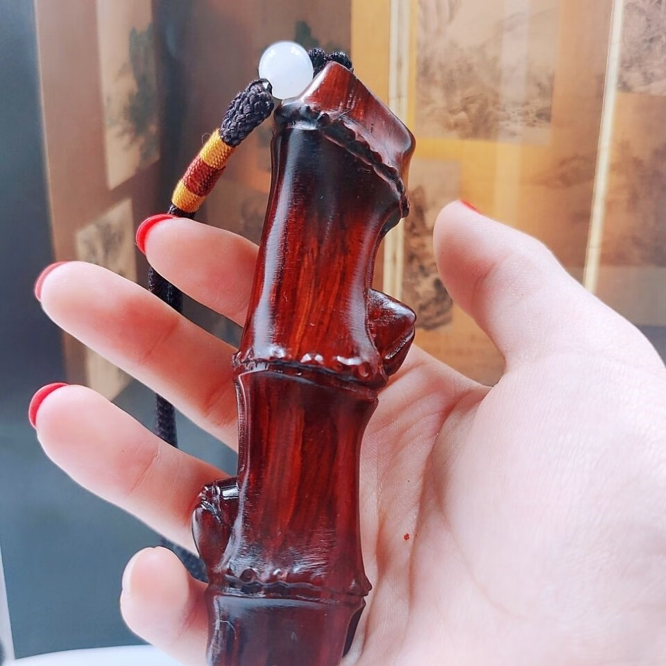 品质把玩竹节玉竹实心竹手把件老料文玩男士随身竹棍竹棒异形包浆玉竹