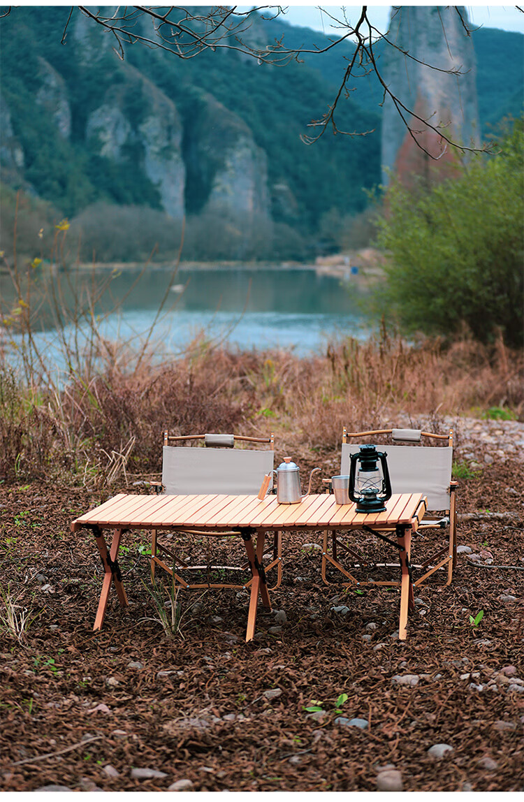揪玖居 户外折叠桌蛋卷桌便携式野餐桌椅露营自驾游桌子套装野营装备