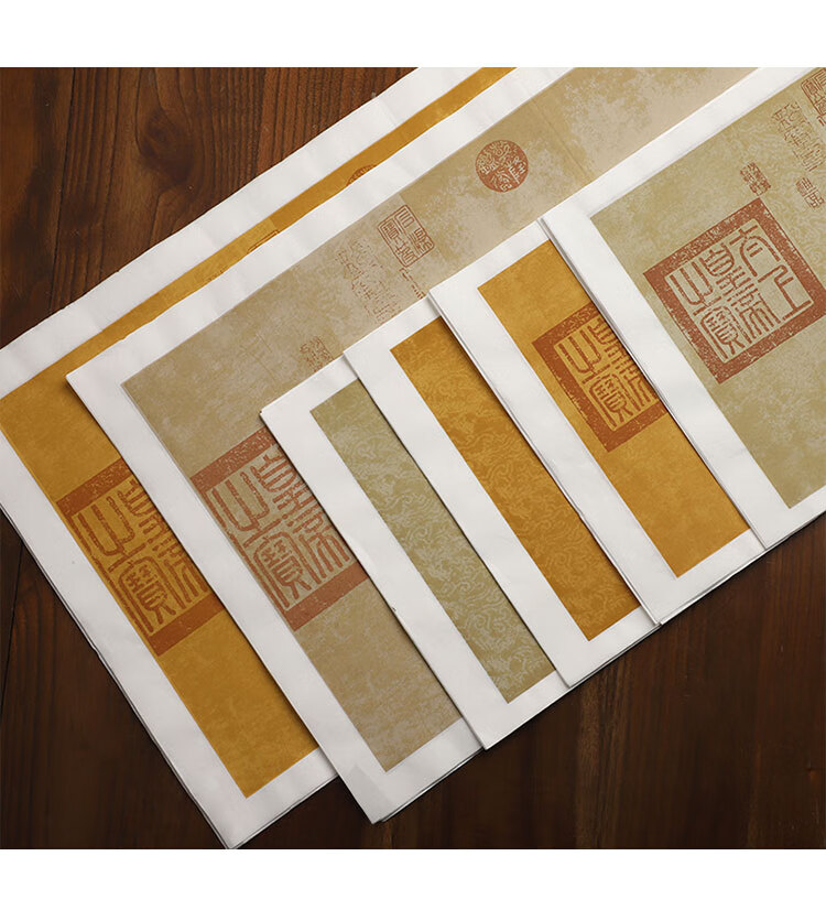 王羲之兰亭序蜡染宣纸国展书法专用纸半生熟仿古六尺四尺对开作品纸