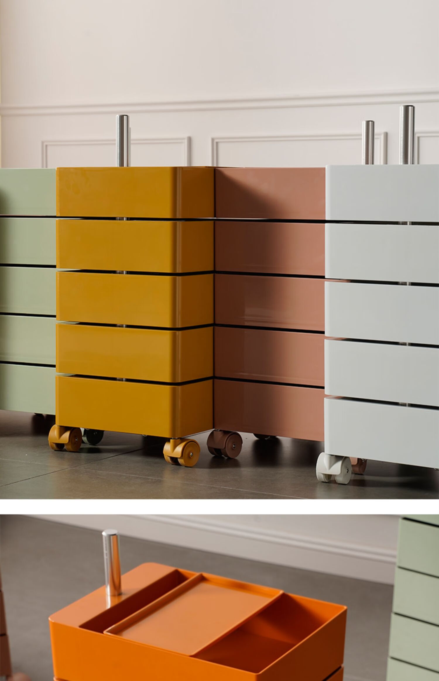 5折床头柜可移动网红ins储物柜旋转北欧客厅沙发边柜化妆品收纳柜子