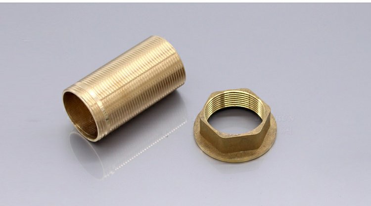 冷热水龙头配件底座固定脚螺丝全铜厨房面盆单孔螺帽30加长丝高脚 高